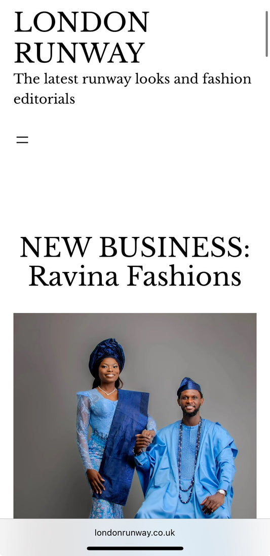 Ravina Fashions — Where African Heritage Meets Modern European Couture